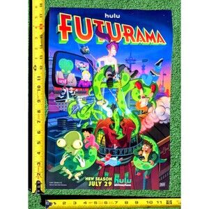 Futurama 12x18" Original Promo Season TV Poster SDCC 2024 Hulu Animayhem New